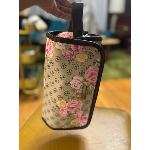 Adrienne Vittadini Floral Print Cosmetic Bag Beige - Picture 5 of 6